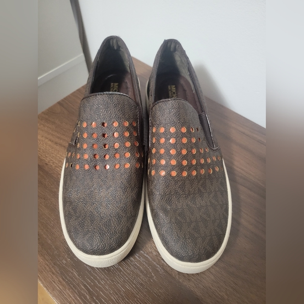Women's Michael Kros Keaton Slip On Signature Brown/Orange Size 7
